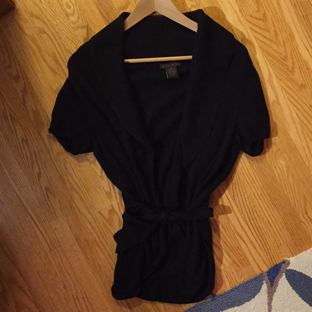 Black wrap sweater